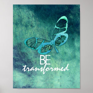 inspirierendes Schmetterlingskunstposter verwandel Poster