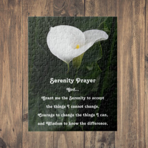 Inspirierendes Serenity-Gebet Calla-Lilien-Blumen