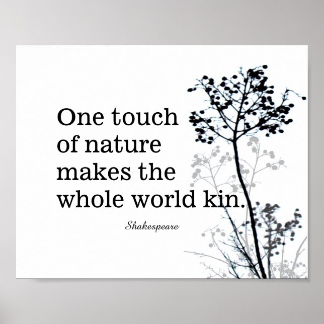 inspirierendes Shakespeare-Zitat schwarz-weiß Poster (Vorne)