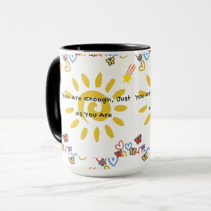 Inspirierendes Sonne- & Schmetterlinge-Doodle-Must Tasse