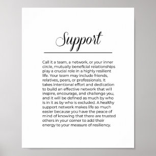 Inspirierendes SUPPORT Minimalist Druck Poster