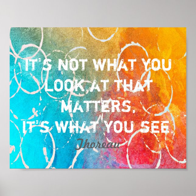 inspirierendes Thoreau Zitat-Poster abstrakter Kun Poster (Vorne)
