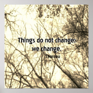 inspirierendes Thoreau Zitat-Poster zur Naturkunst Poster