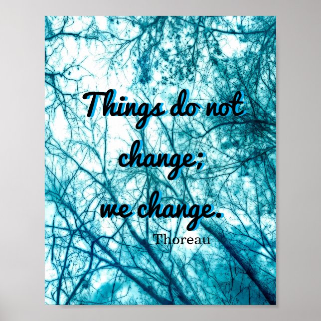 inspirierendes Thoreau Zitat-Poster zur Naturkunst Poster (Vorne)