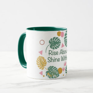 Inspirierendes tropisches Monstera-Palmenblatt Pos Tasse