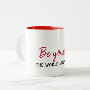 inspirierendes Zitat auf Weiß Zweifarbige Tasse