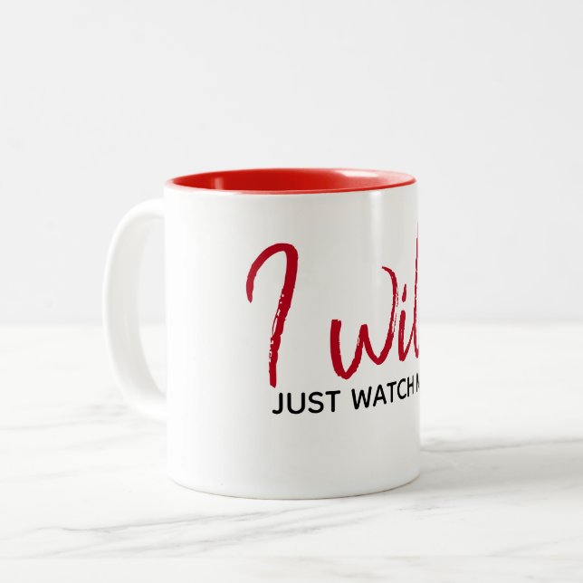 inspirierendes Zitat auf Weiß Zweifarbige Tasse (Vorderseite Links)