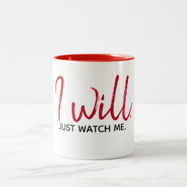 inspirierendes Zitat auf Weiß Zweifarbige Tasse