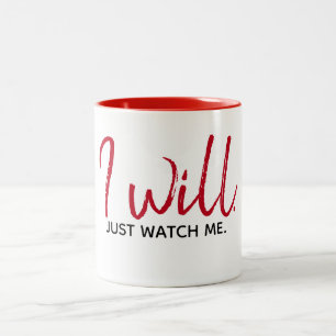 inspirierendes Zitat auf Weiß Zweifarbige Tasse
