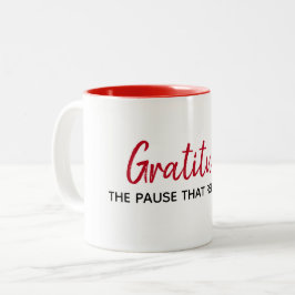 inspirierendes Zitat auf Weiß Zweifarbige Tasse