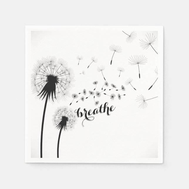inspirierendes Zitat BREATHE Moderne Lüster Serviette (Vorderseite)