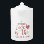inspirierendes Zitat einer Mutter rosa Liebe<br><div class="desc">Tolle Geschenkidee für Mutter.  Schönes Zitat in dekorativer Schrift: "Die Liebe einer Mutter ist das Herz einer Familie".</div>