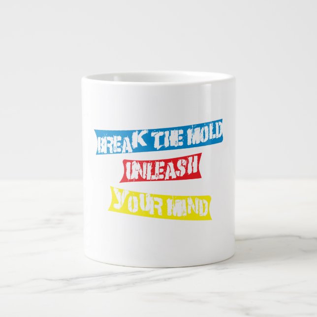 inspirierendes Zitat Jumbo-Tasse (Vorderseite)