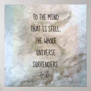 inspirierendes Zitat Lao Tzu Text Aquarell grau Poster