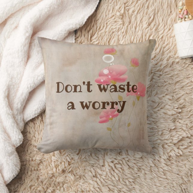 inspirierendes Zitat mit Blume Kissen (Decke)