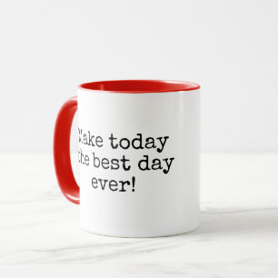 Inspirierendes Zitat mit Stockfigur Mädchen Tasse