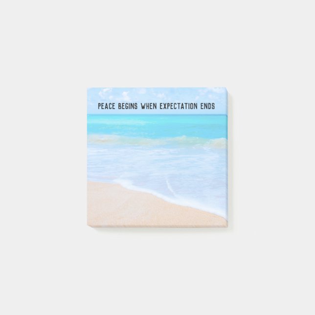 inspirierendes Zitat mit tropischer Strandlandscha Post-it Klebezettel (Vorderseite)