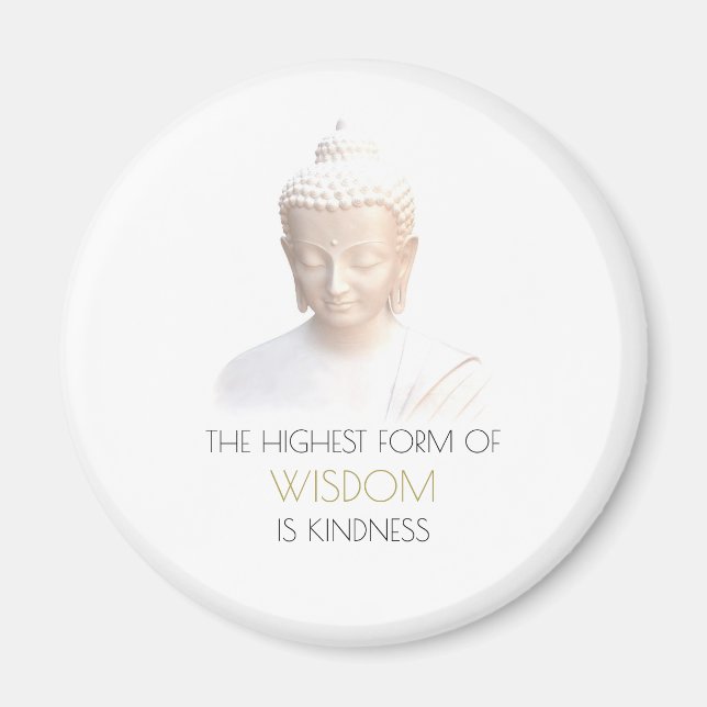 inspirierendes Zitat mit weißem Buddha Magnet (Vorne)