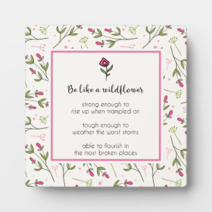 inspirierendes Zitat mit Wildblume Muster Fotoplatte