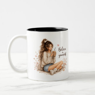 Inspirierendes Zitat-Mug-Design Zweifarbige Tasse