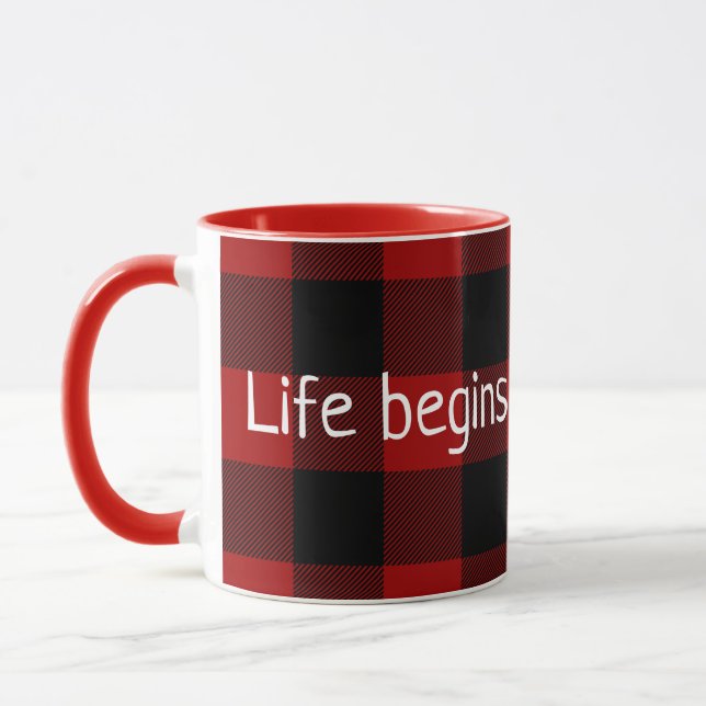 inspirierendes Zitat über Büffel kariert Tasse (Links)