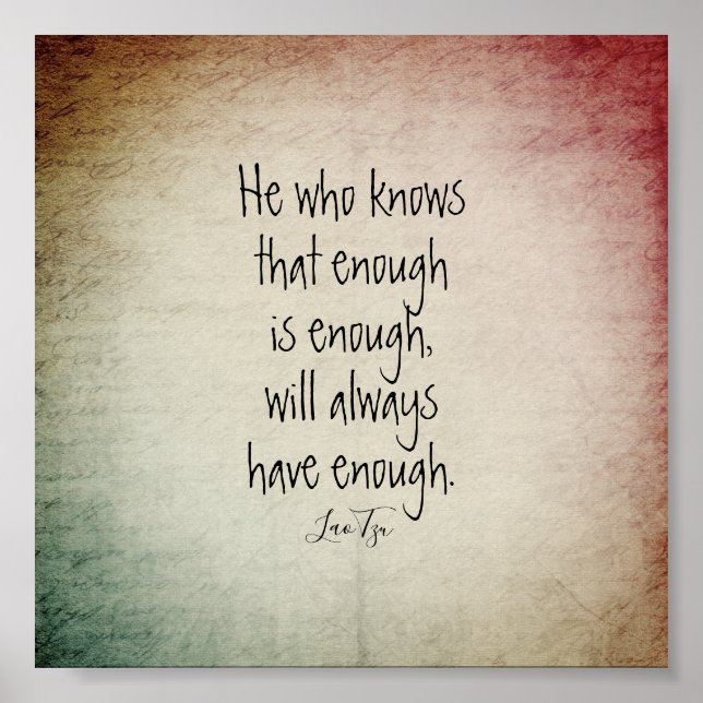 inspirierendes Zitatposter Lao Tzu Text Poster (Vorne)