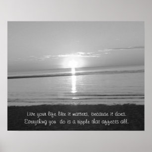 Inspirierendes Zitatposter mit Sonnenuntergang am  Poster