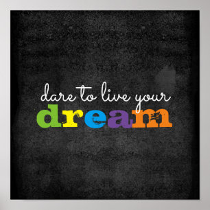 inspirierendes Zitatposter wagt es, Wandkunst zu t Poster