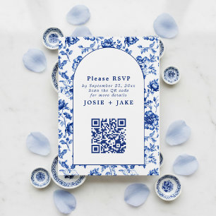 Inspiriert Blue Floral UAWG qr-Code Begleitkarte