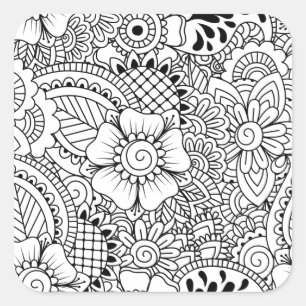 Inspiriert Blume Quadratischer Aufkleber
