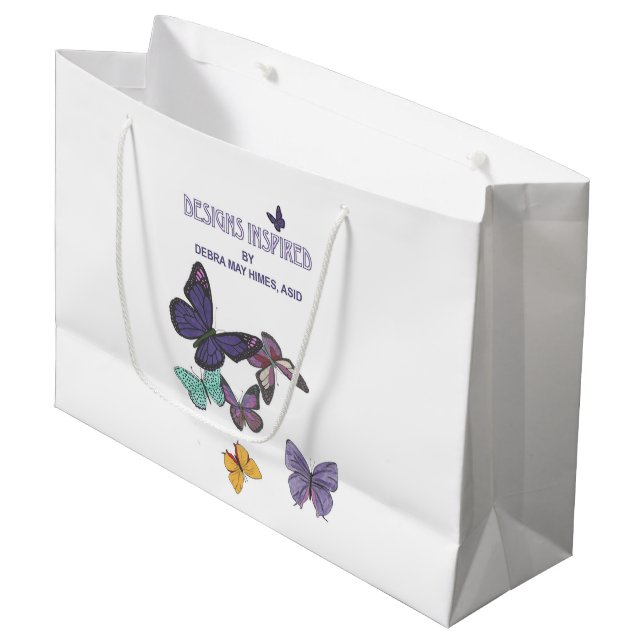 INSPIRIERT DESIGNS GROßE GESCHENKTÜTE (Vorderseite Schrägansicht)