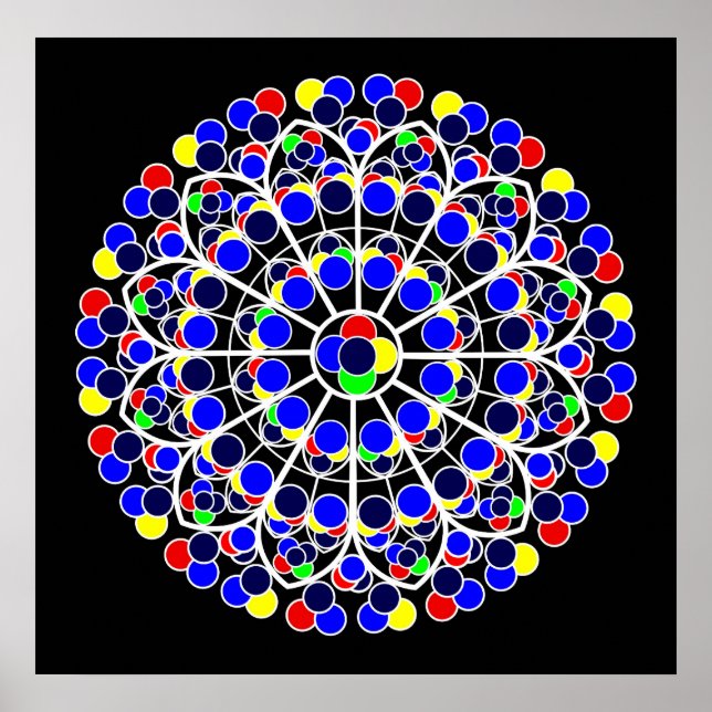 Inspiriert durch South Rose Window, Notre-Dame de  Poster (Vorne)