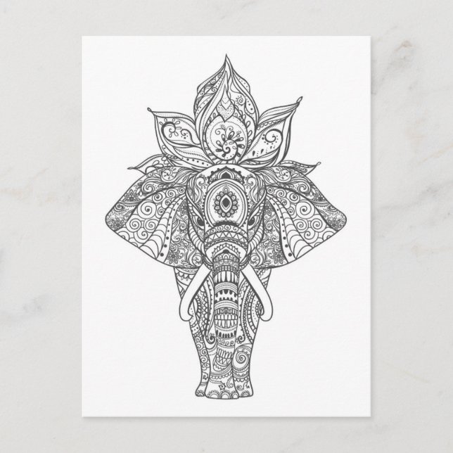 Inspiriert Elefant Postkarte (Vorderseite)
