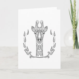 Inspiriert Giraffe Karte