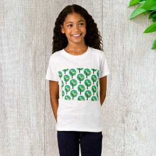 Inspiriert Grüne Vögel und Baummuster T-Shirt
