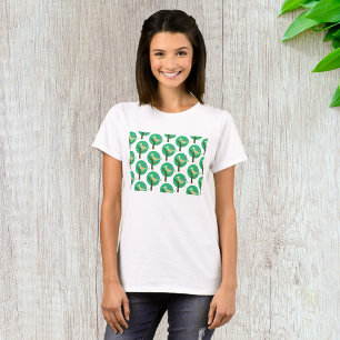 Inspiriert Grüne Vögel und Baummuster T-Shirt