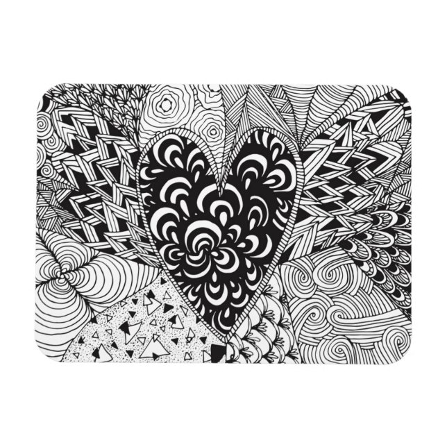Inspiriert Herzdoodle Magnet (Horizontal)