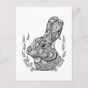 Inspiriert Kaninchenleiter in Kranz Postkarte