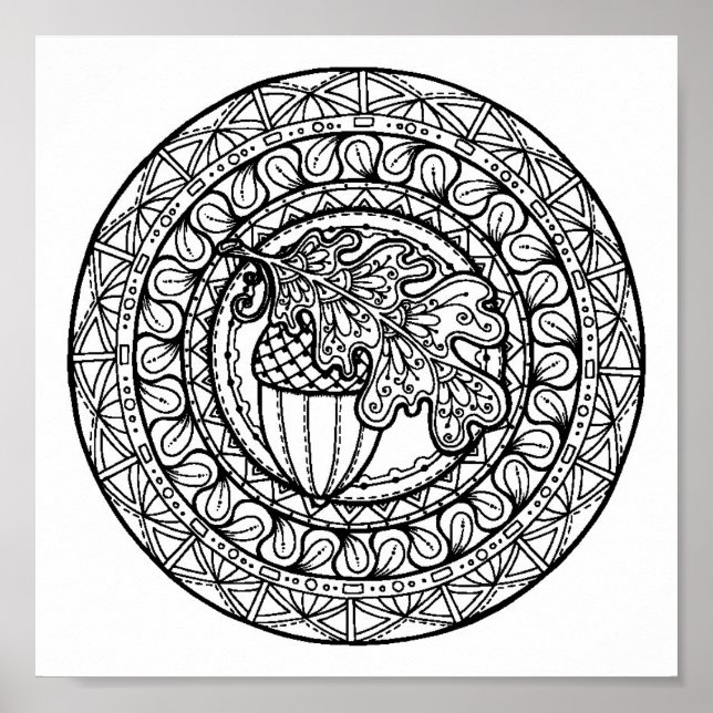 Inspiriert Mandala Herbsteiche 2 Poster (Vorne)