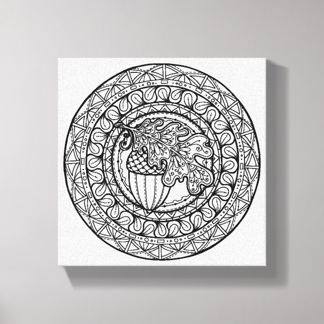 Inspiriert Mandala Herbsteiche 6 Leinwanddruck (Vorderseite)