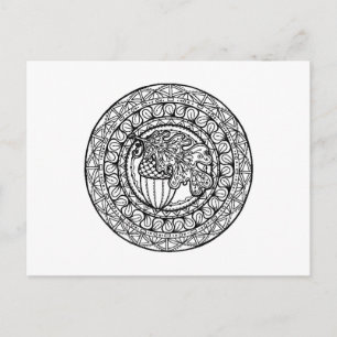 Inspiriert Mandala Herbsteiche Postkarte