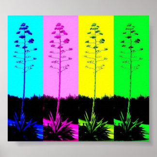Inspiriert mehrfarbige Blooms Poster
