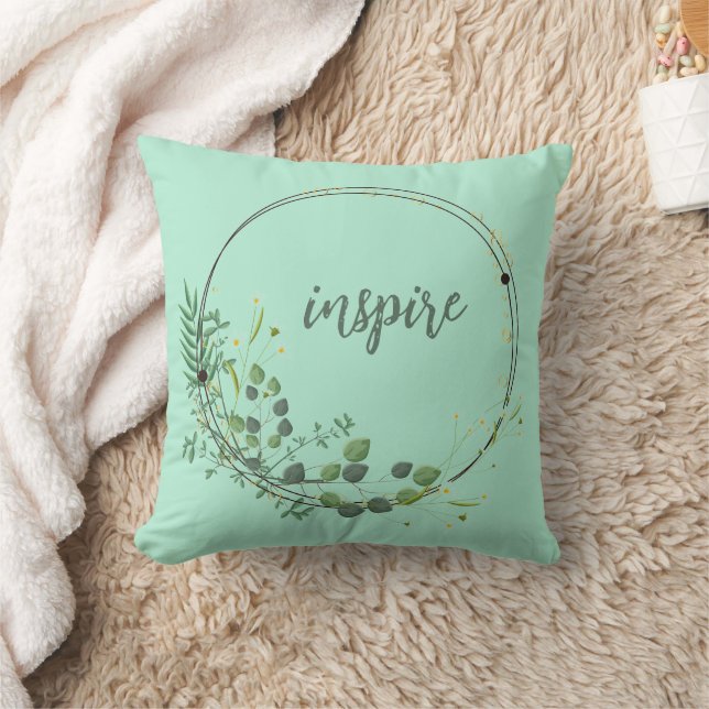 Inspiriert mit floralen botanischen Rahmen Kissen (Decke)