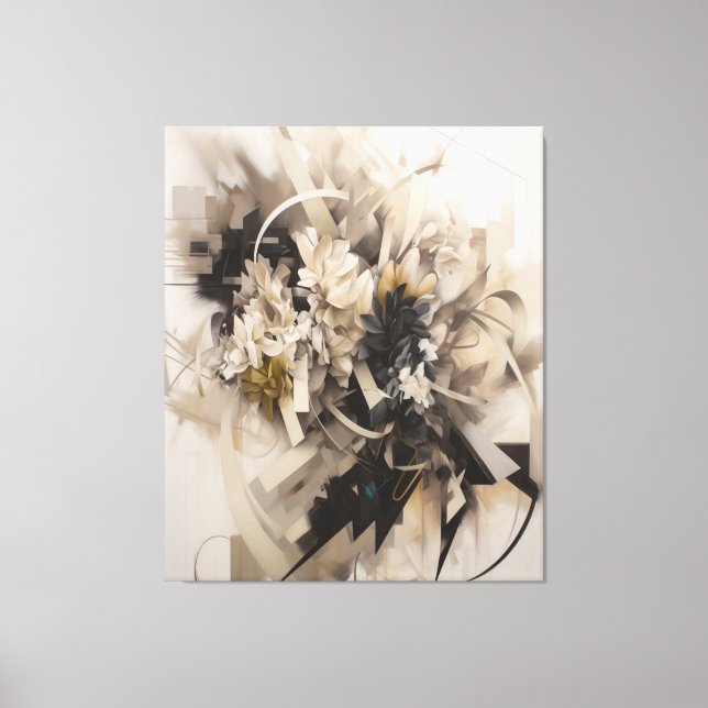 Inspiriert neutrale, florale botanische Weichheit Leinwanddruck (Vorderseite)