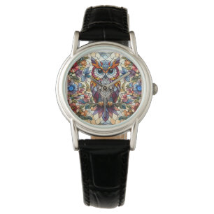 Inspiriert Owl gestanztes Glas Armbanduhr