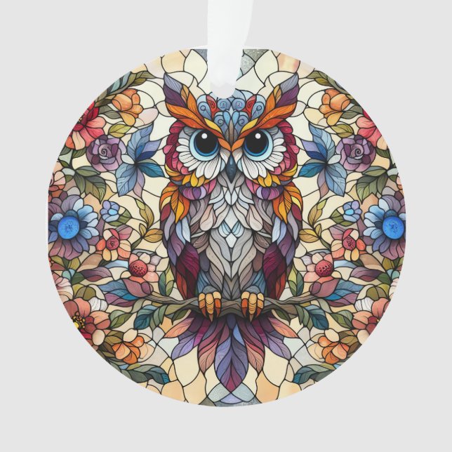 Inspiriert Owl gestanztes Glas Ornament (Vorderseite)