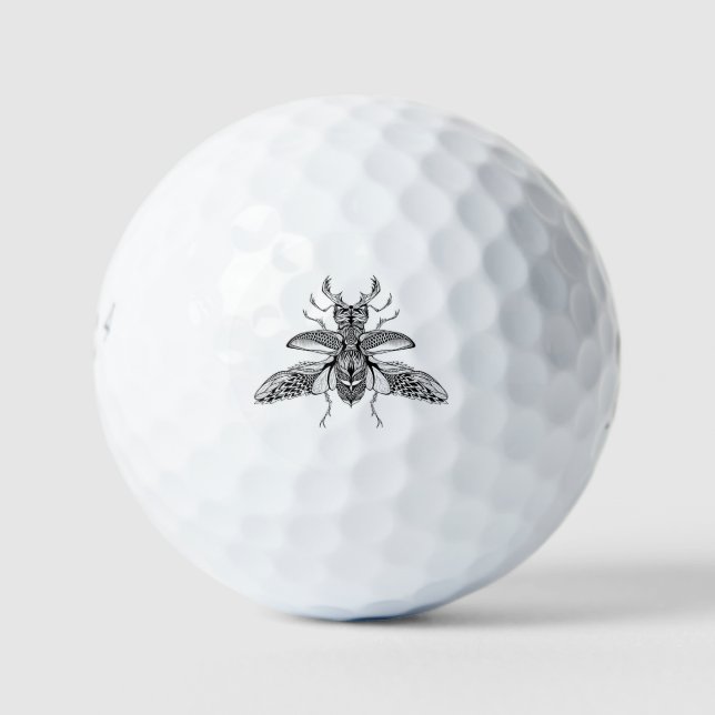 Inspiriert Psychedelic Stag-Beetle Golfball (Vorderseite)