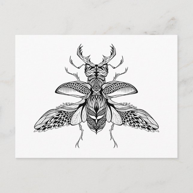 Inspiriert Psychedelic Stag-Beetle Postkarte (Vorderseite)