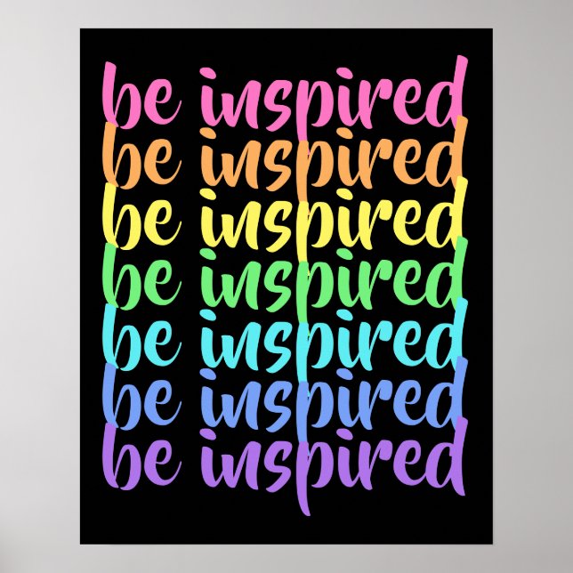 "Inspiriert" Regenbogen-Poster Poster (Vorne)