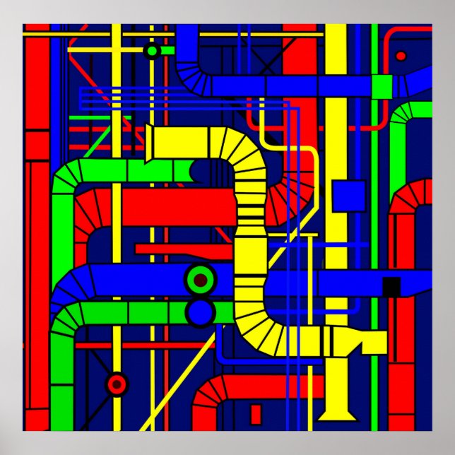 Inspiriert vom Centre Georges Pompidou Poster (Vorne)